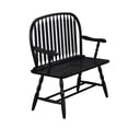 thumbnail image 3 of Contemporary Home Living Windsor-Style Arched Back Wood Bench - 44" - Antique Black, 3 of 9