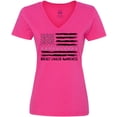 thumbnail image 3 of Inktastic Breast Cancer Awareness Pink Ribbons and Flag Women's V-Neck T-Shirt, 3 of 5