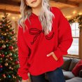 thumbnail image 1 of Cowsor Cute Hoodie for Teen Girls Trendy Bow Print Preppy Hooded Sweatshirts Kids Pullover Long Sleeve School Outfits, 1 of 7