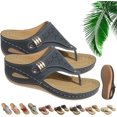 thumbnail image 1 of Sandalias deportivas de malla transpirable, zapatillas ortopédicas con cuña y soporte para arco, zapatillas de tacón con suela gruesa para mujer, 1 of 7