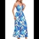 thumbnail image 1 of Vestido de Verano 2025 para Mujer, con Estampado Floral, Lazo Frontal, Tirantes Finos, Informal, Bohemio, , Holgado, Azul, XXL, 1 of 6