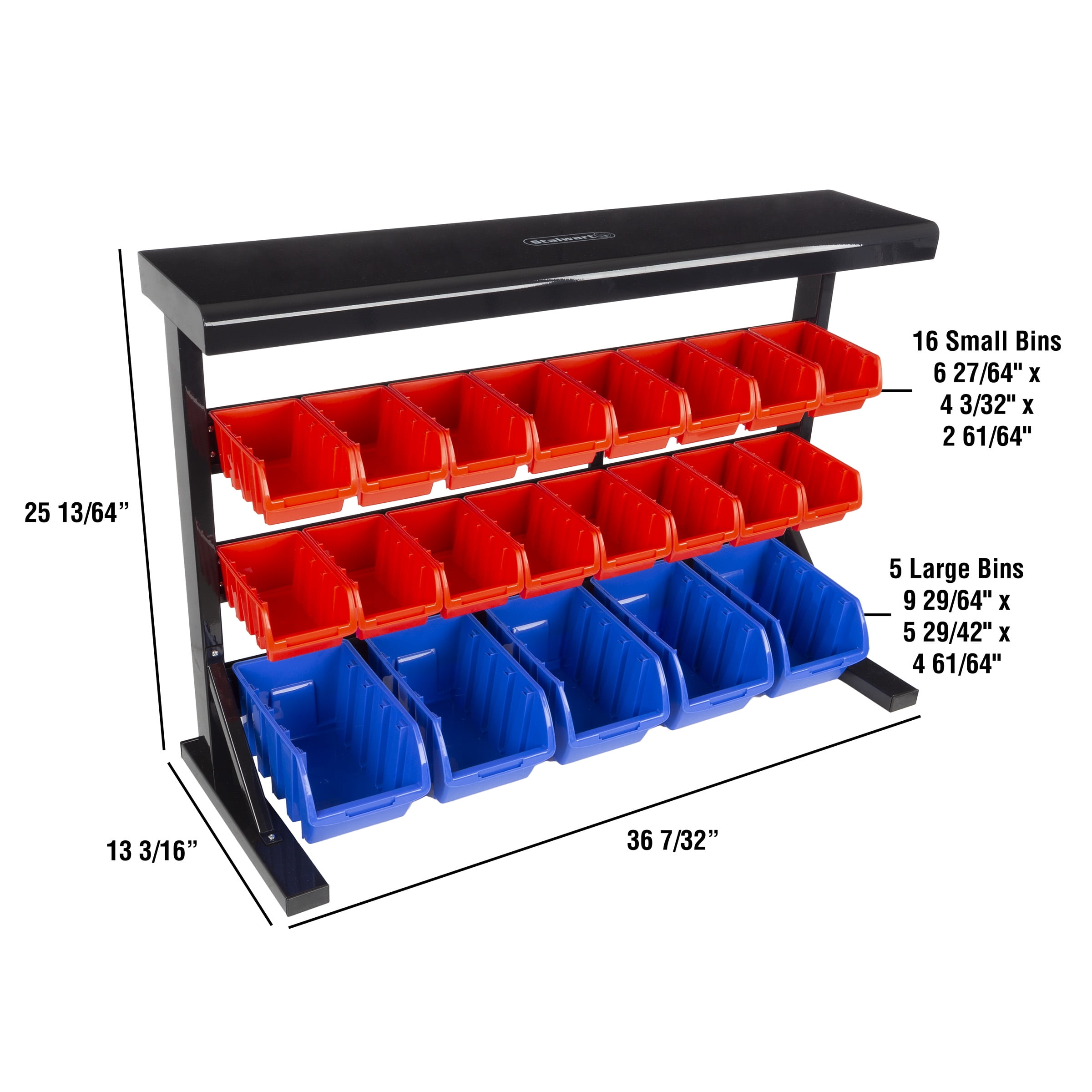 Stalwart Small Part Organizer with 24 Plastic Storage Bins 11.63 in L x  31.25 in W x 23.25 in H-Steel Rack with Removable Drawers 136229XRI - The  Home Depot