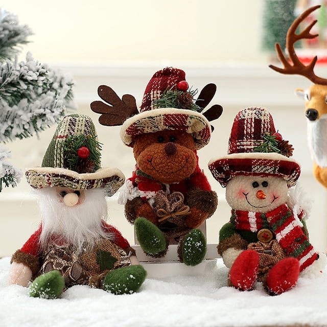 Precio de Descuento, Adorno para árbol de Navidad, muñeco de nieve colgante, decoración para ventana navideña, sombrero alto, muñeco pequeño, regalo colgante Akmoler
