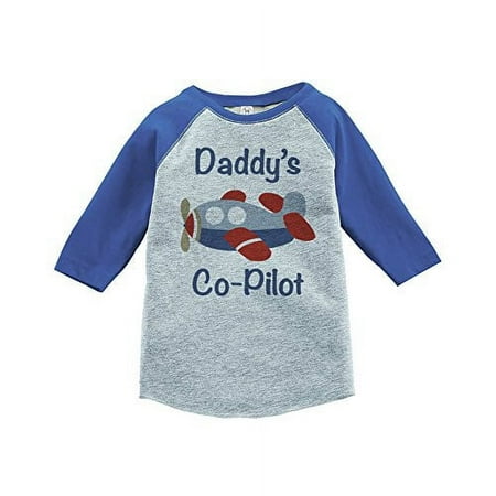 

7 ate 9 Apparel Airplane Co-Pilot Raglan Tee Blue