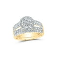 thumbnail image 2 of 14kt Yellow Gold His Hers Round Diamond Cluster Matching Wedding Set 1-3/4 Cttw, 2 of 5