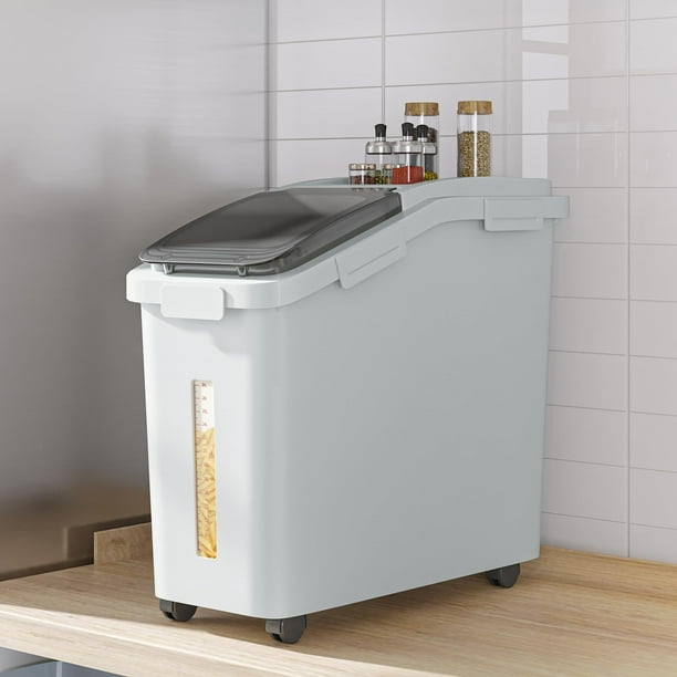 Contenedor de almacenamiento de harina YITAHOME 43L con ruedas, cuchara y tapa