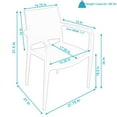 thumbnail image 3 of Sunnydaze Landon Plastic Outdoor Dining Armchair - Set of 2, Red, 3 of 8
