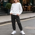 thumbnail image 6 of DJDLJWCJ Boys Sweatsuit Set 2 Piece Long Sleeve Pullover Sweatshirt and Stretch Soft Joggers Sweatpants Black Size 7, 6 of 10