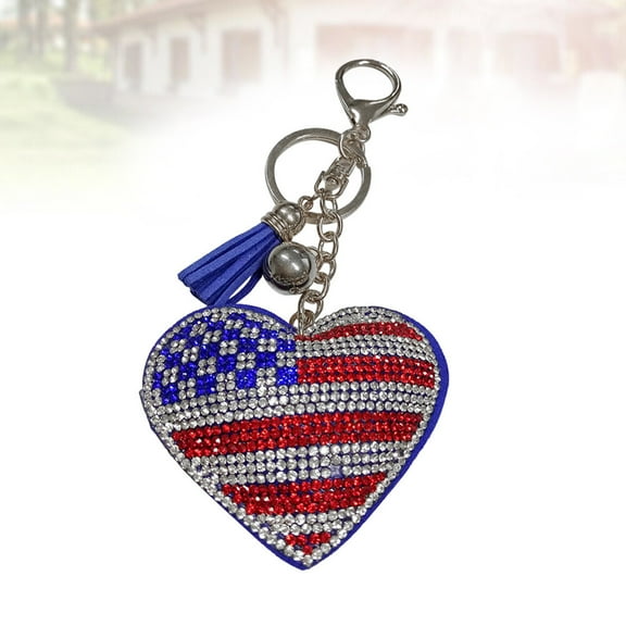 MLINS  2 Pcs Flag Pendant Keyring Country Keychains Creative Patriotic