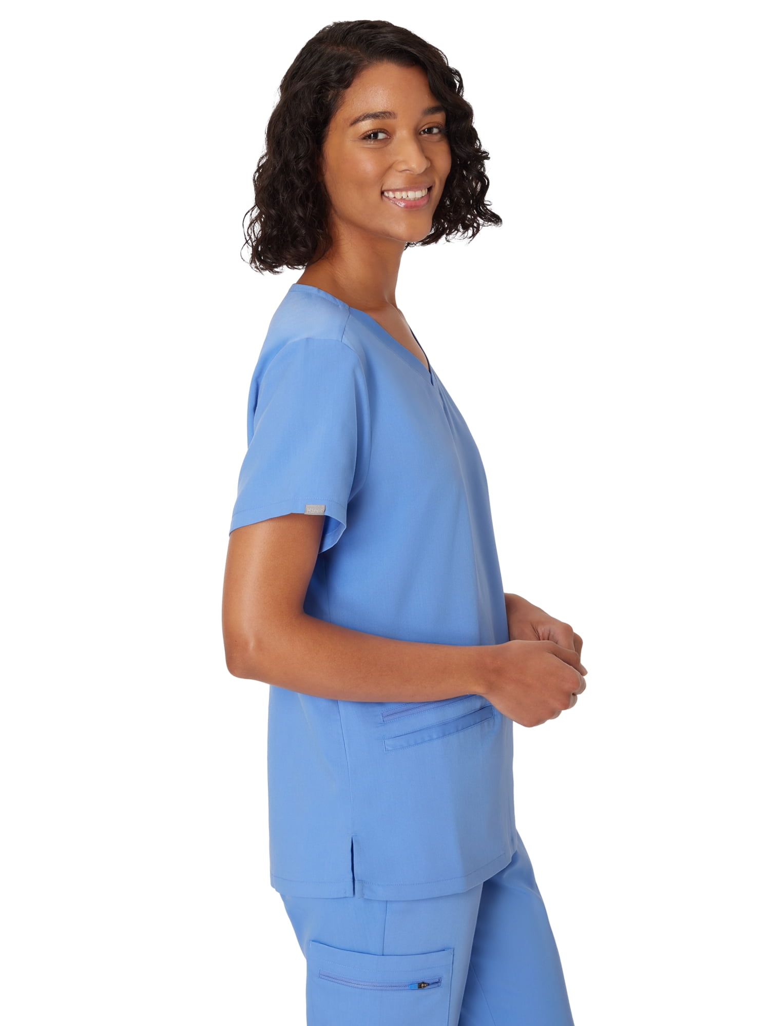 Hanes Women's Scrubs V-Neck Scrub Top, Premium, Short Sleeve, 3 Pocket, Sizes XS-3XL