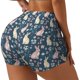 thumbnail image 1 of Balery Cute Rabbit Floral Pantalones cortos de entrenamiento estampados para mujer, sin costuras, ajustados, para gimnasio, yoga, correr, deportes, ejercicio activo, fitness.-Medium, 1 of 8