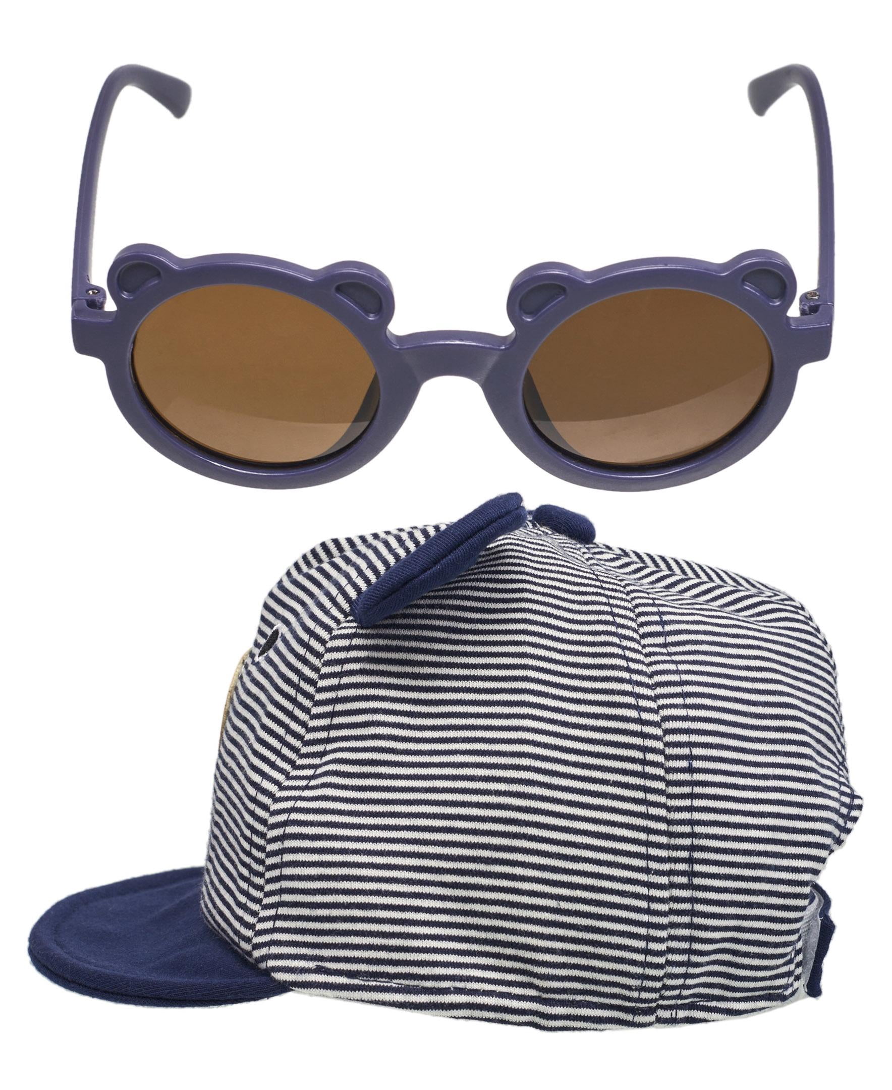 Wander & Dream Infant Bear Hat & Sunglasses Set for Boys & Girls (Infants) in Navy