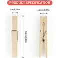 thumbnail image 2 of 100 Pcs Large 7.2cm Wooden Clothespins for Clothes, Photos, Crafts, 2 of 5