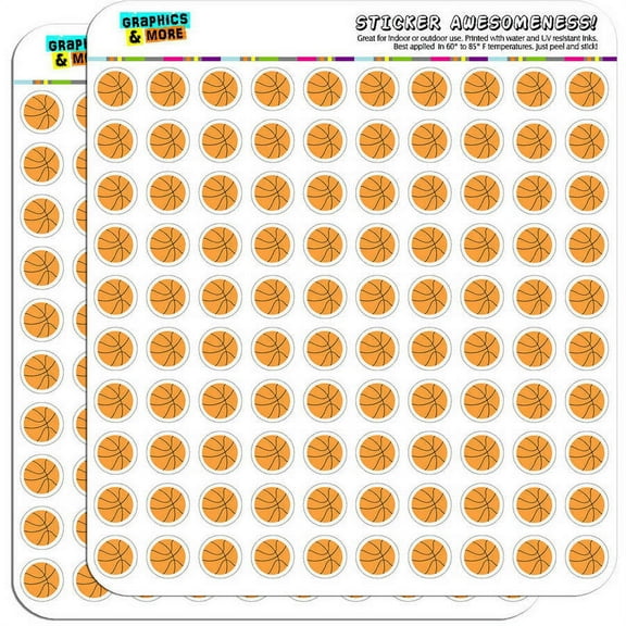 Cartoon Basketball 200 1/2" (0.5") Planner Calendar Scrapbooking Crafting Stickers
