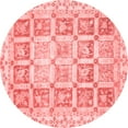 thumbnail image 1 of Ahgly Company Machine Washable Indoor Round Abstract Red Modern Area Rugs, 6' Round, 1 of 4
