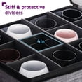 thumbnail image 4 of Wine Glass Storage Box with Dividers – 2 Pack Stackable Stemware Storage Cases, Service of 12 Glassware Storage Containers, Quilted China Storage Containers Hard Shell for Dining, Kitchen Storage, 4 of 5