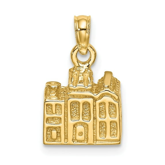 FB Jewels 14K Yellow Gold 3D Charleston Rainbow Row Buildings Pendant