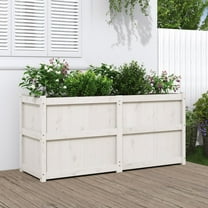 vidaXL Garden Planter White 59.1"x19.7"x27.6" Solid Wood Pine