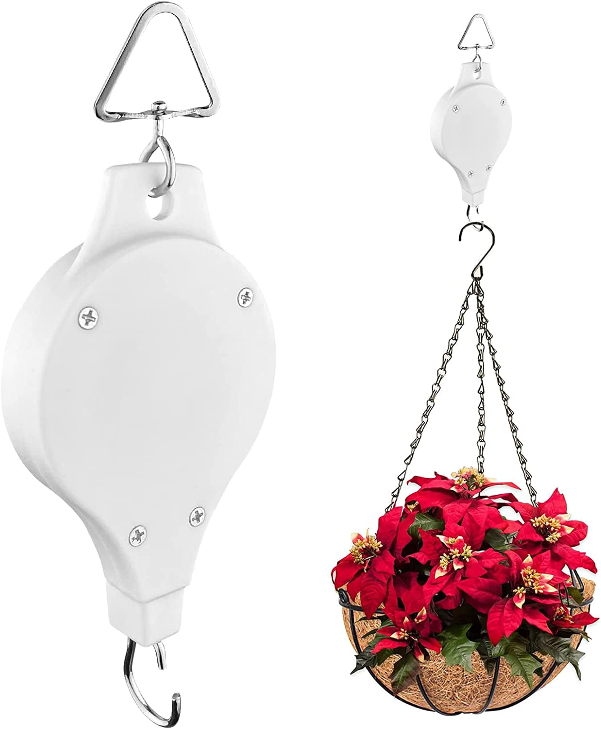 2 Pack Plant Hook Pulley, Plant Pulleys for Hanging Plants Plant Pulley