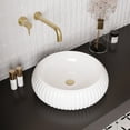 thumbnail image 2 of DV-1V0223 DeerValley 16" x 5'' Bathroom Sink,White Ceramic Circular Vessel Sink,Vitreous China Vessel Bathroom Sink with Fluted Sides and Overflow, 2 of 9