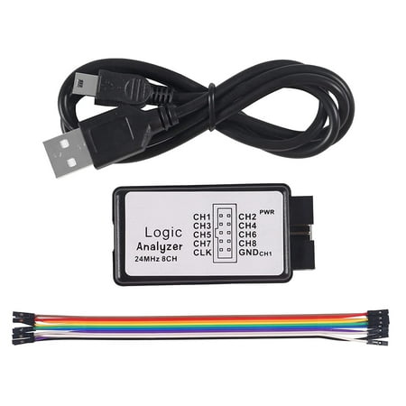

USB Logic Analyzer Device with EMI Ferrite Ring USB Cable 24MHz 8CH 24MHz 8 Channel UART IIC SPI Debug