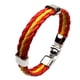 thumbnail image 2 of Pulsera de cuero triple, brazalete con bandera trenzada, estilo gótico, para aficionados al fútbol España, 2 of 5