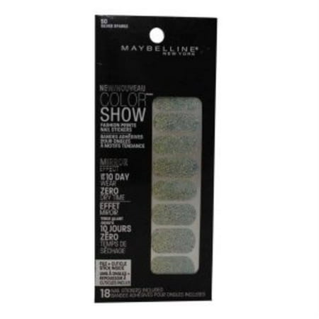 Maybelline Color Show Prints Mirror Effect Nail Stickers. 50, Silver Sparks