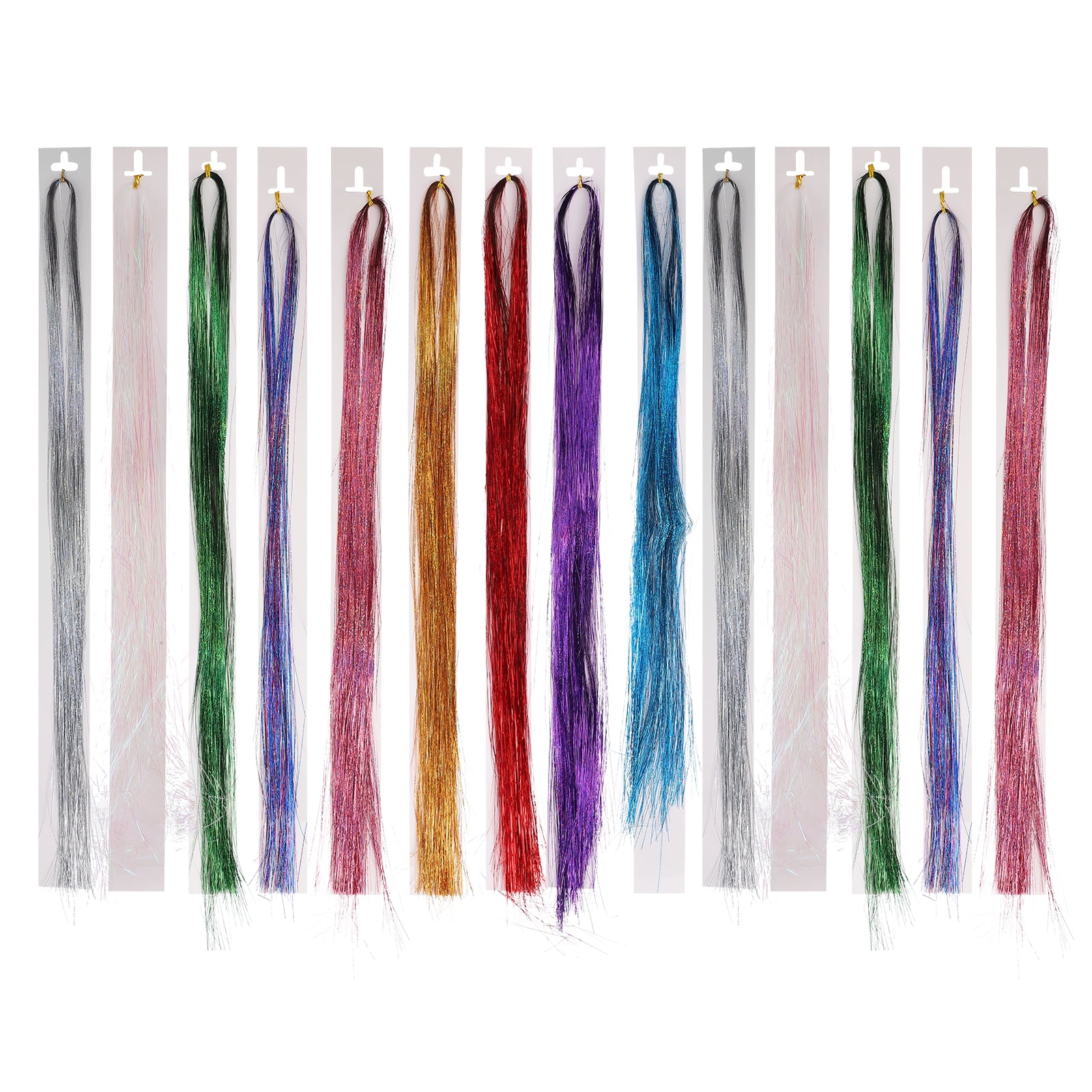 Hair Extensions Tinsel Shiny Kit Party Neon Wig Curly Girl Colored Extension Glitter Strands Salon Colorful Accessories