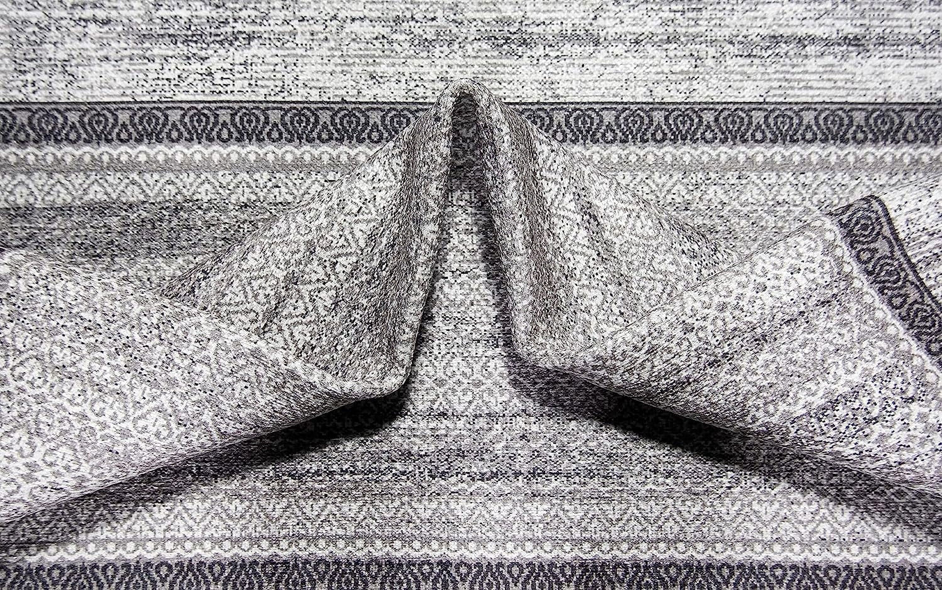 Gloria - Washable Area Rug Low Profile Bordered Washable Runners Anti Slip Backing Rugs for Living Room Light Weight Foldable Carpet