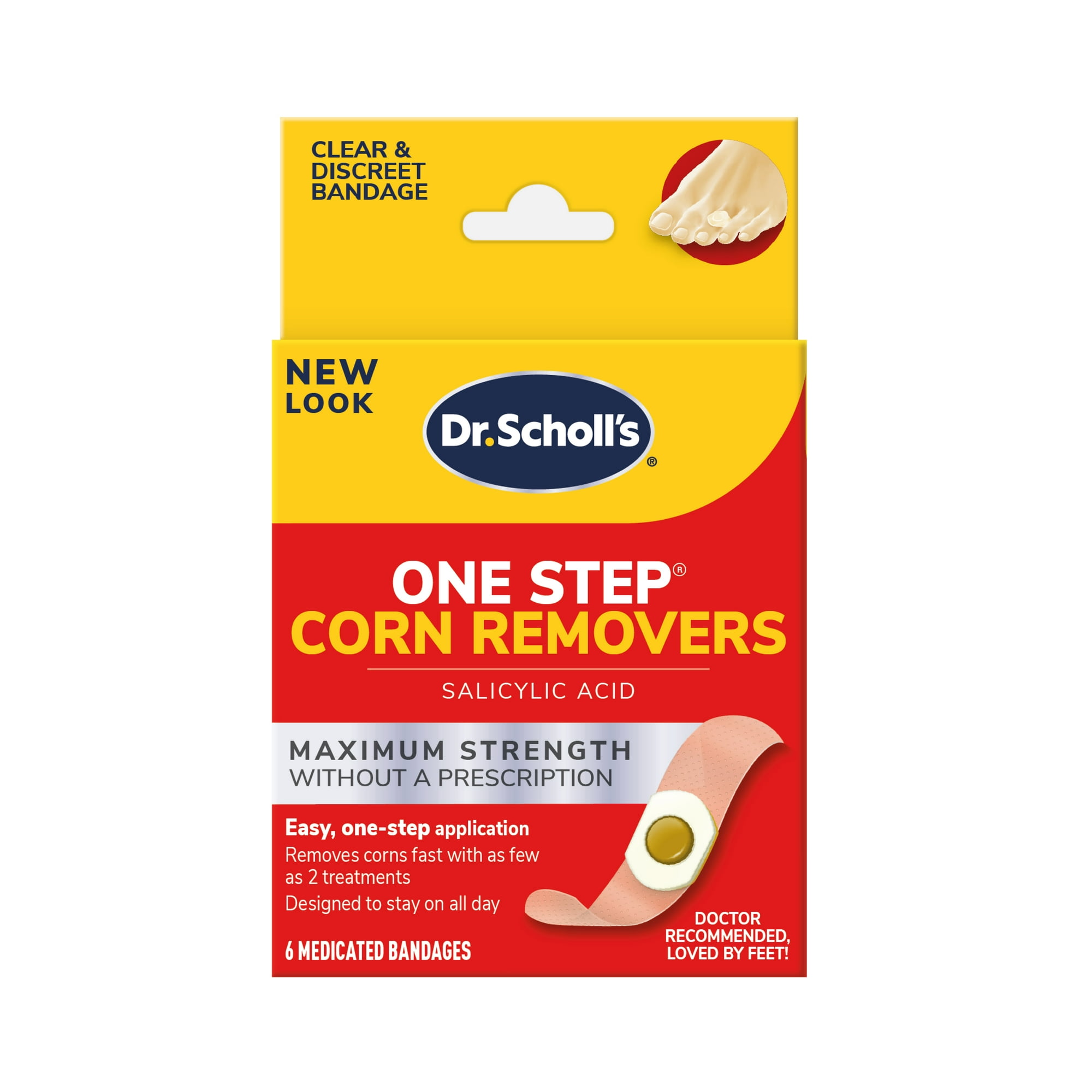 Dr. Scholl's One-Step Corn Remover Cushion Strips, 6 Count, Maximum Strength