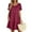 #003-Wine, variant on Xyxonk Summer Dresses for Women Short Sleeve Flowy Swing Dress Babydoll Elegant Solid Color Crewneck Beach Dresses Navy S