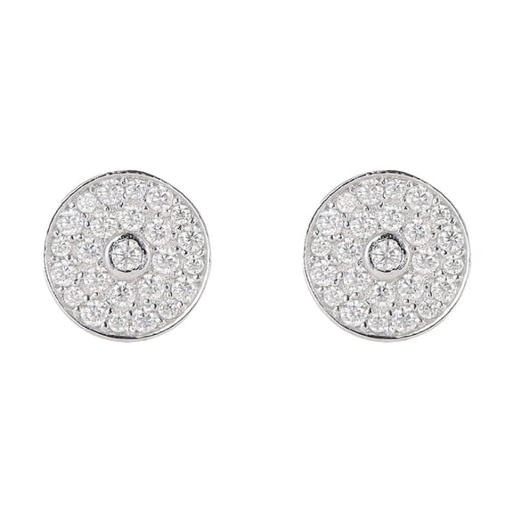 KIJ 0.34 Carat Round Moissanite Stud Earrings, D Color VVS1 Gra Certified Hypoallergenic 14K White Gold Plated 925 Sterling Silver Gifts for Men Women