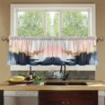 thumbnail image 4 of Yayeee Kitchen Curtains Tier Set of 2 Light Filtering 57"x24" Over Sink Window Panels, Abstract Landscape, 4 of 7