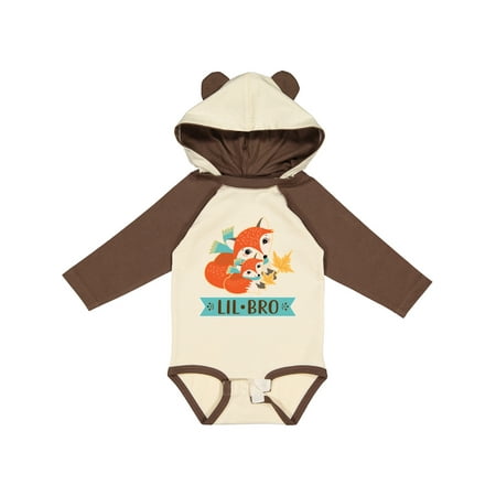 

Inktastic Little Brother Woodland Fox Lil Bro Boys Long Sleeve Baby Bodysuit