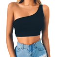 thumbnail image 2 of Women Summer Tops Womens Sexy Vest Fashion Blouse Camisole Sleeveless T-Shirt Crop for Women Top Undershirt Casual Fall Tops Little Crop Workout Junior Top Shirt Business Clothes Cleavage Black M, 2 of 7