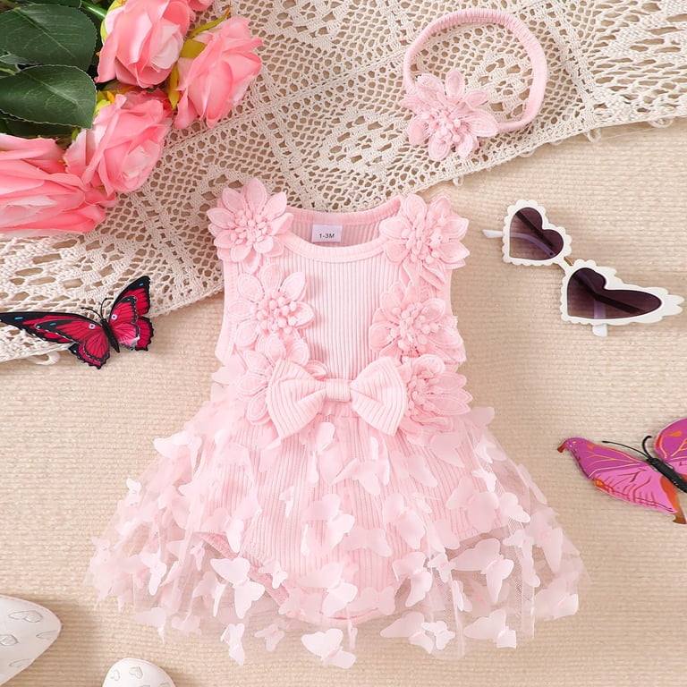 cute infant dresses New Born Clothes Baby Girl Baby Bodysuit Romper Dress Cute Baby Girl Outfit 1 Year Old Girl Clothes Infant Clothes Girls 3-6 Months