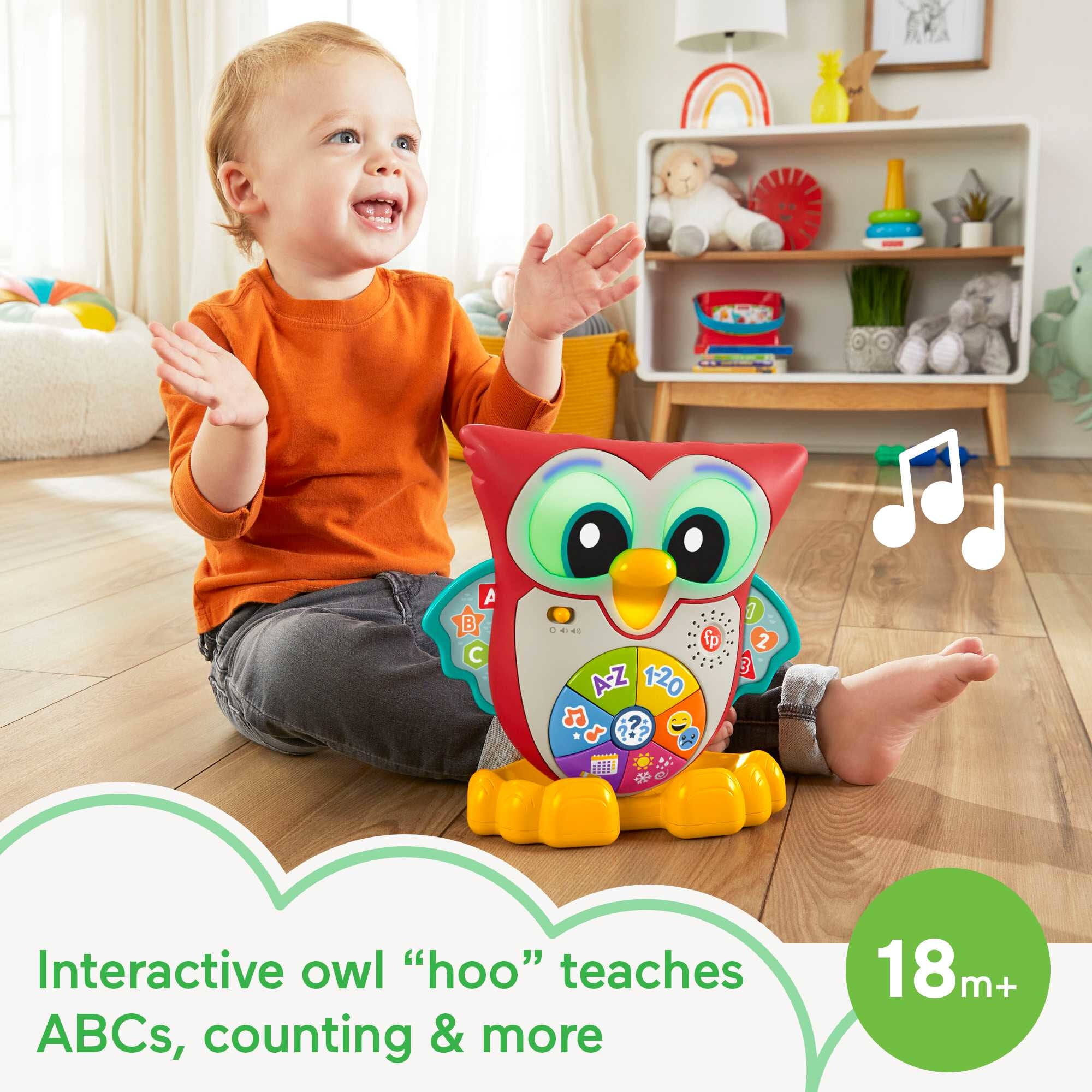 Fisher-Price Linkimals Interactive Toddler Learning Toy Owl with Lights and Music - 1