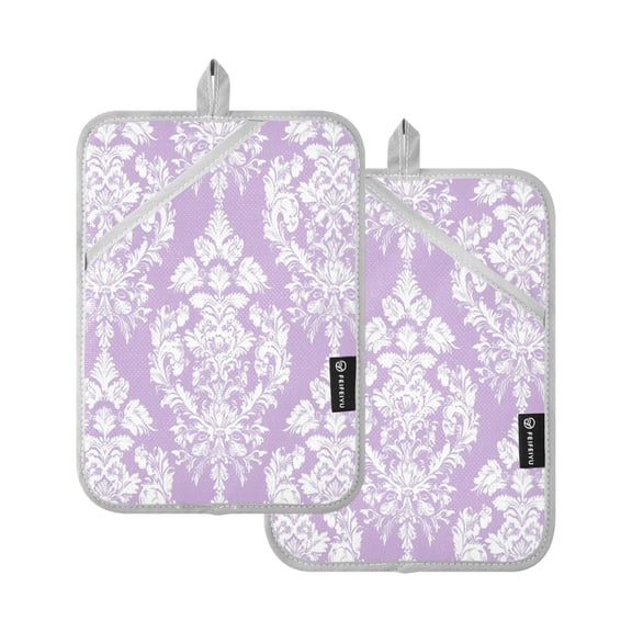 BZSMCE Pot Holder Oven Mitts Cooking Baking Elegance in Lavender Creative Pattern Size:7x9.8in