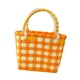thumbnail image 4 of Bolso de mano tejido para mujer, elegante, de gran capacidad, abierto, cesta de almacenamiento para compras naranja, 4 of 9