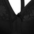 thumbnail image 3 of Fewfanhot Plus Size Women's Lace Trim Sports Bra, V Neck Wire-Free Floral Print Daily Bra Breathable Workout Bra for Running, Fitness and Light Support Activities, 3 of 4