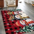 thumbnail image 3 of Christmas Area Rug 3x5 FT, Non Slip Entryway Bedside Carpet, Xmas Berry Winer Snowflake Snowman Red Black Plaid Washable Soft Floor Carpet Indoor Mat Throw Rug for Dorm Kitchen Home Office, 3 of 9