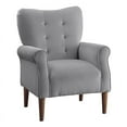 thumbnail image 2 of Lexicon Kyrie Solid Wood and Velvet Upholstered Accent Chair in Dark Gray, 2 of 6