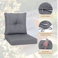 thumbnail image 4 of SDJPOI 2 Set Outdoor Deep Seat Cushions, 24"x24"X4.3" Waterproof Fade-Resistant Patio Furniture Cushions with Removable Covers & Adjustable Ties for Chairs, Sofa, Couch, 4 of 7