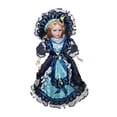 thumbnail image 3 of Muñeca de porcelana en miniatura para casa de muñecas, con traje, cabello rizado, 40 cm Azul oscuro, 3 of 9