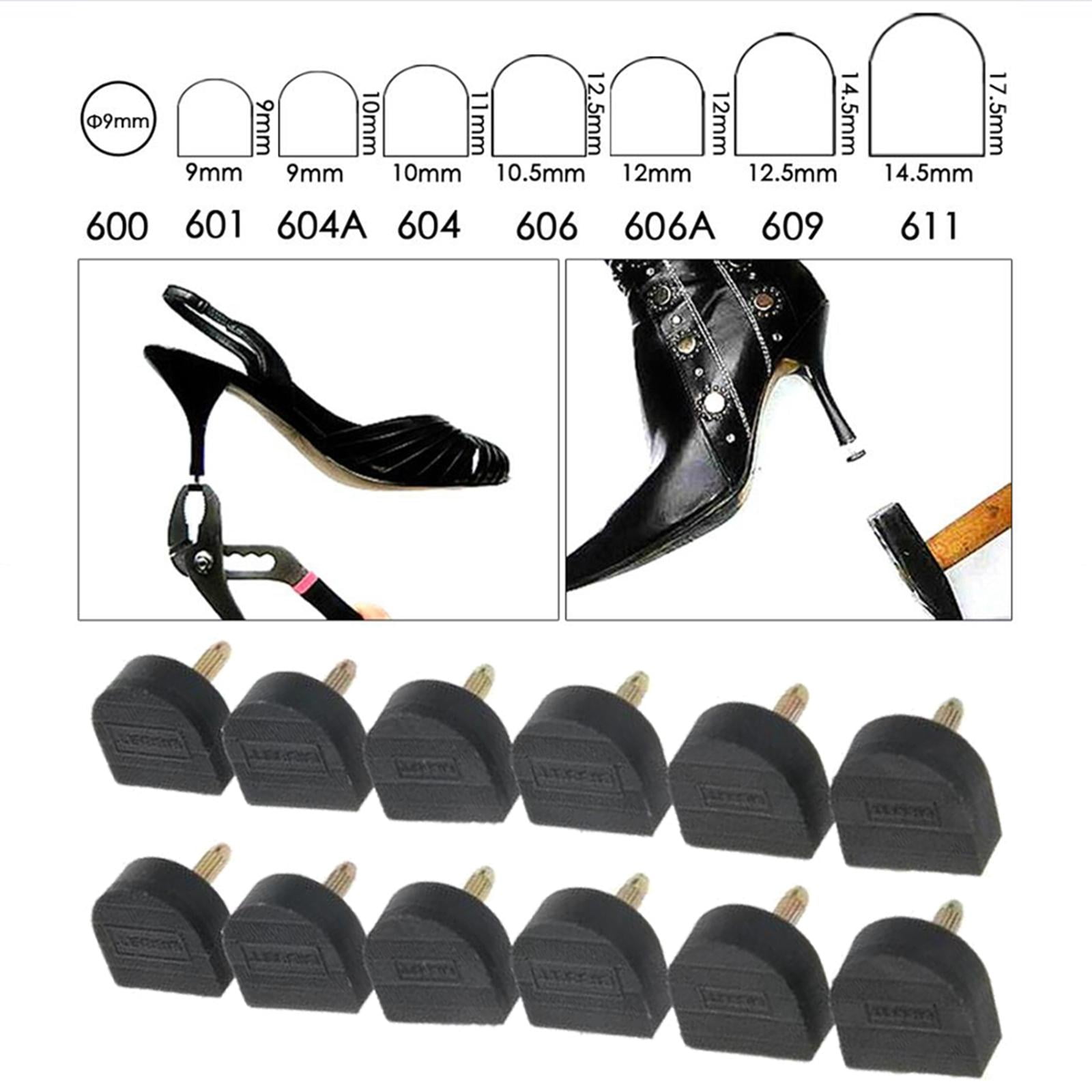 6 Pairs High Heel Tips High Heel Shoe Repair Tips Taps Dowel Lifts Replacement Tap Caps Black 