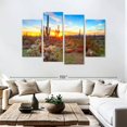 thumbnail image 3 of Elephant Stock Sonoran Desert Sunset Landscape Wall Art - Horizontal Multi Panel Canvas - Living Room Wall Decor - Nature Multi Panel - Beige And Orange Decor - 84" x 54", 3 of 8