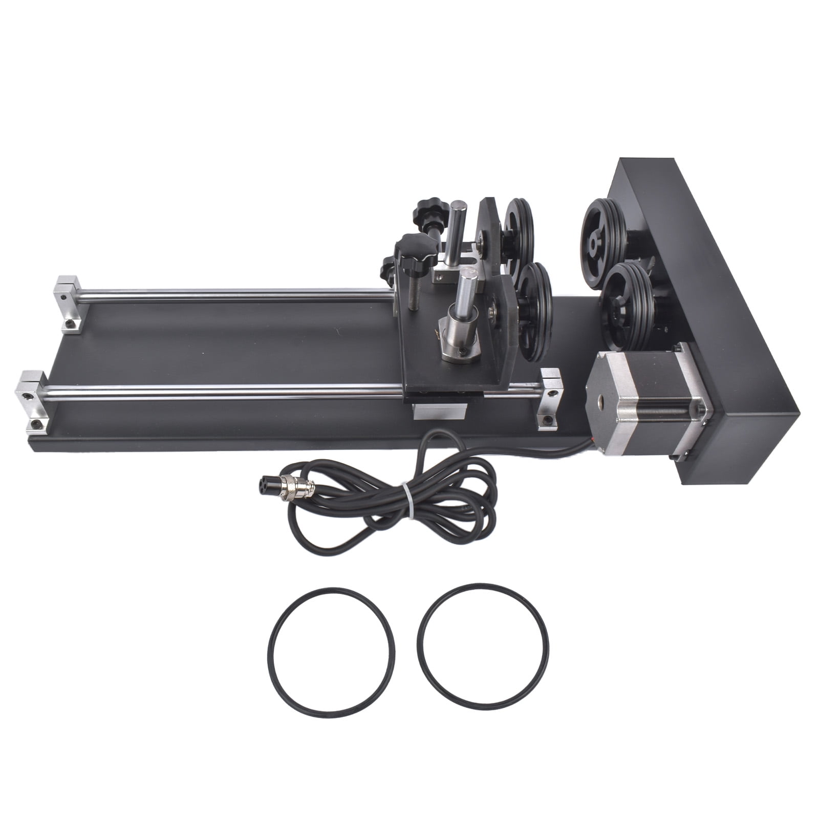 GELUOXI 4-Wheel Rotary Axis with 2-Phase Stepper Motor for 50W 60W 80W 100W 130W CO2 Laser Engraver Cutter Engraving Machine