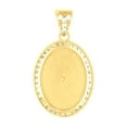 thumbnail image 2 of 10kt Two-tone Gold Womens Cubic-Zirconia Oval Medallion Cross Religious Charm Pendant, 2 of 5