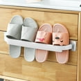 thumbnail image 1 of XYAIYT Space Saving Bathroom Slippers Rack Wall Mount Shoe Storage No Drill Easy Install for Small Toilets and Bathrooms Organizer Long Lasting and Easy to Clean Plastic Structure, 1 of 6