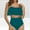 Blue, variant on YHAJDS Women's Bikini Swimsuits Ruffle Bandeau Top And High Waist Bottom 2 Piece Set